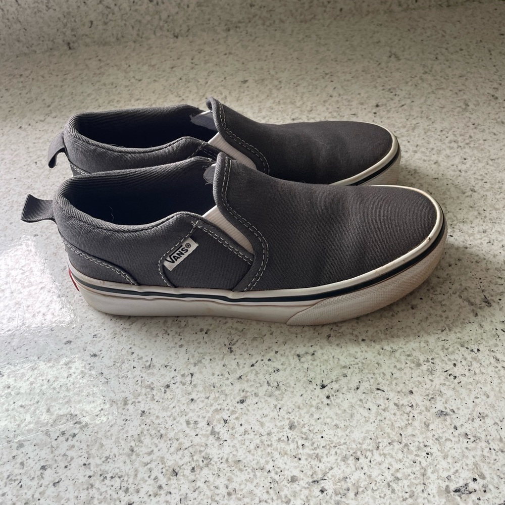 Vans kids Charcoal Slip-On Loafers